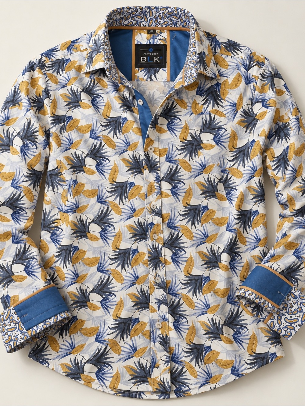 NWT Point Zero Men’s XL Tropical Floral Long Sleeve Button-Up Shirt